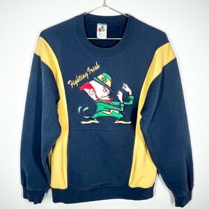 VTG Midwest Embroidery Notre Dame Fighting Irish Crewneck Sweatshirt Medium
